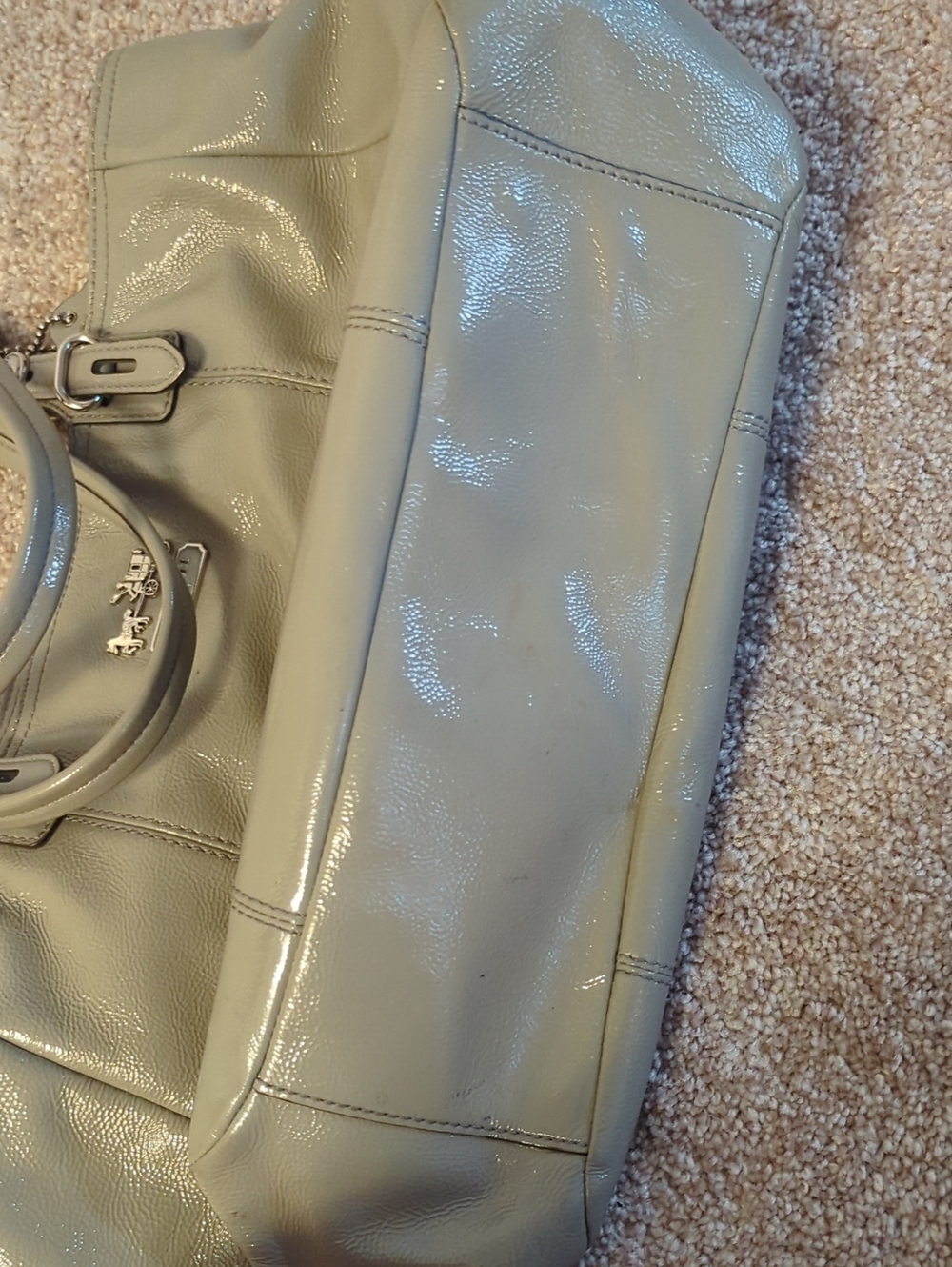 Coach Tote Bag in Silver Patent Leather - Picture 10 of 10